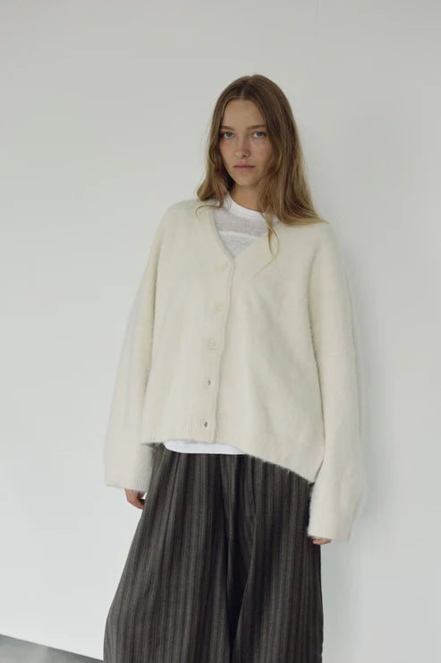 The V-Neck Cardi — Milk