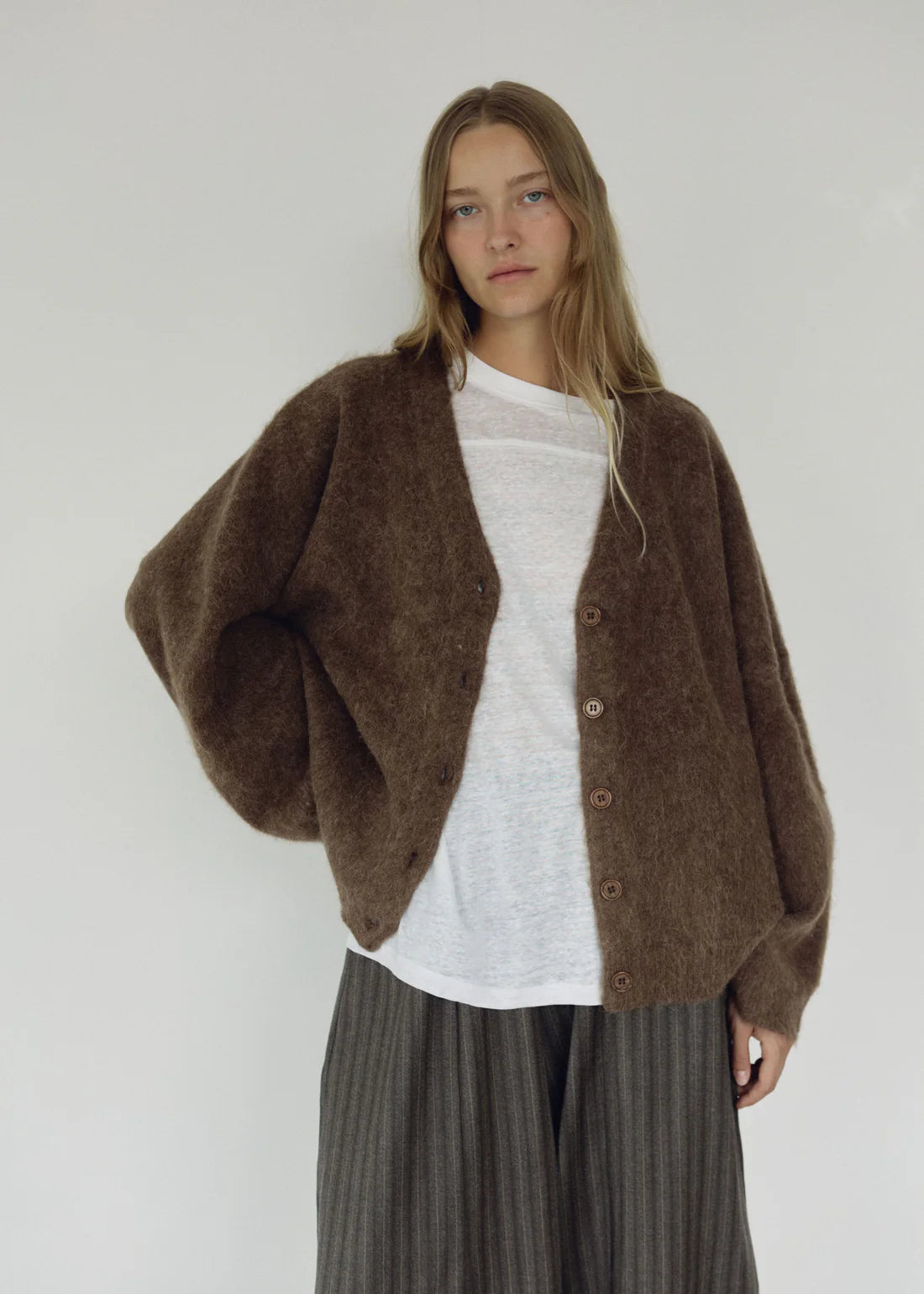 The V-Neck Cardi — Umber