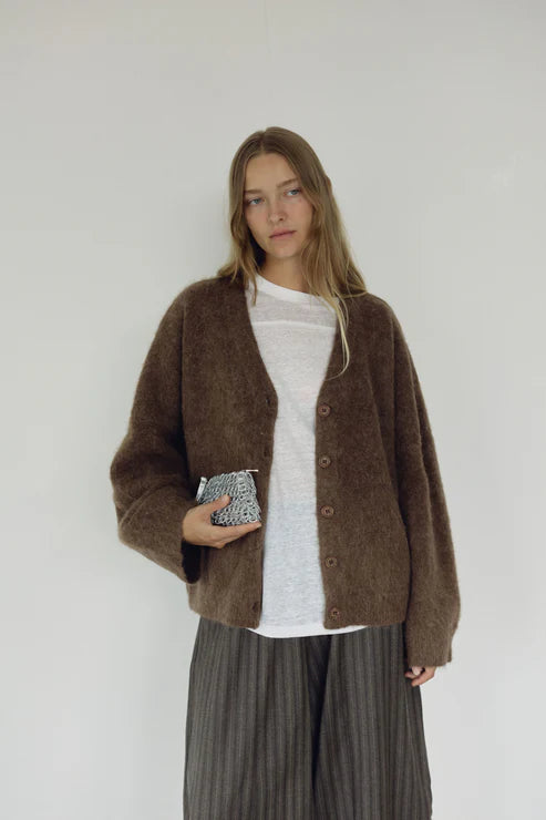 The V-Neck Cardi — Umber