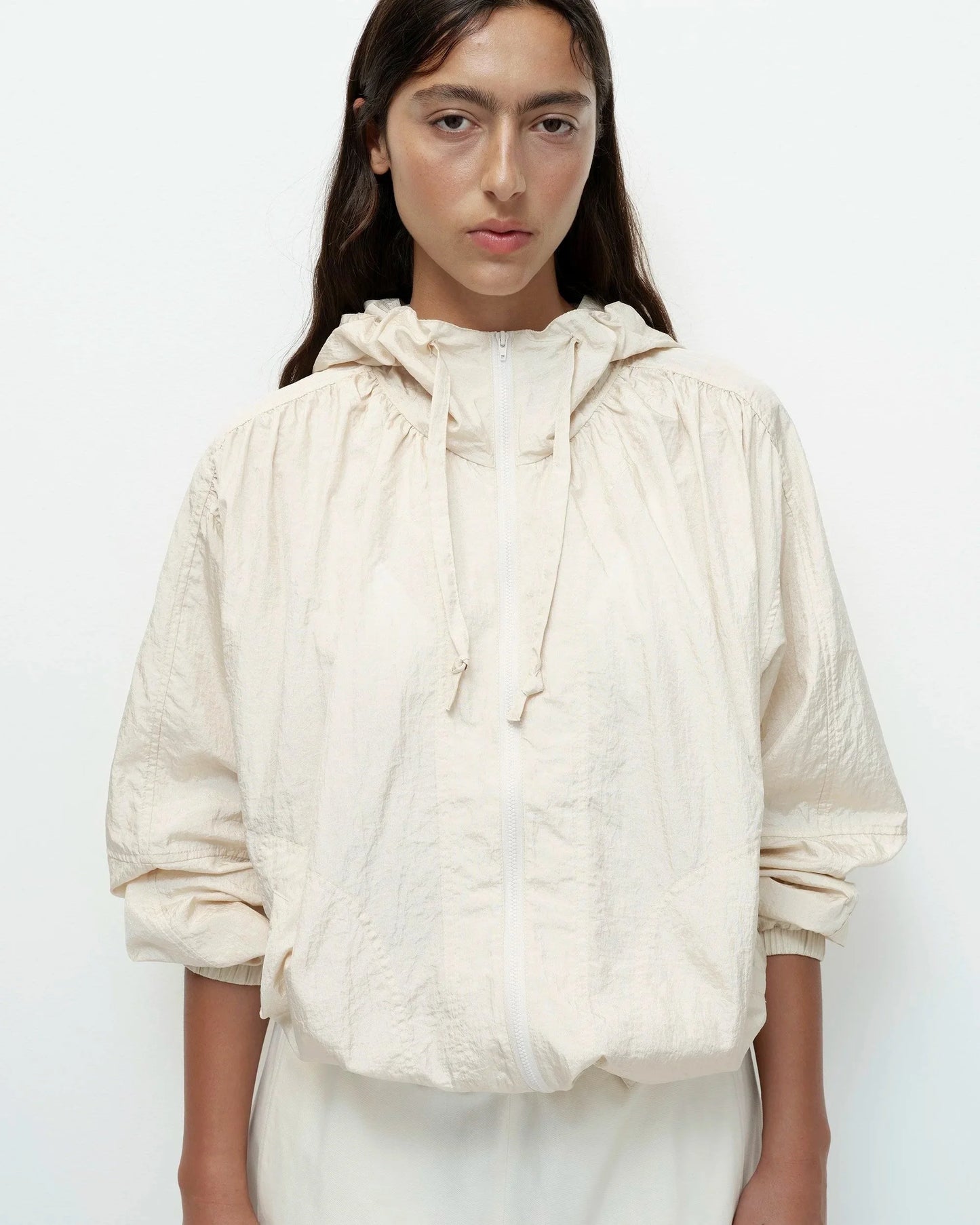 Shirred Anorak — Cream