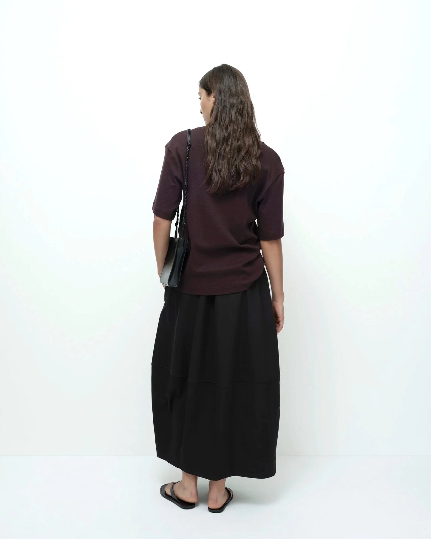 Balloon Midi Skirt — Black
