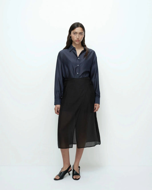 Organza Wrap Skirt — Black