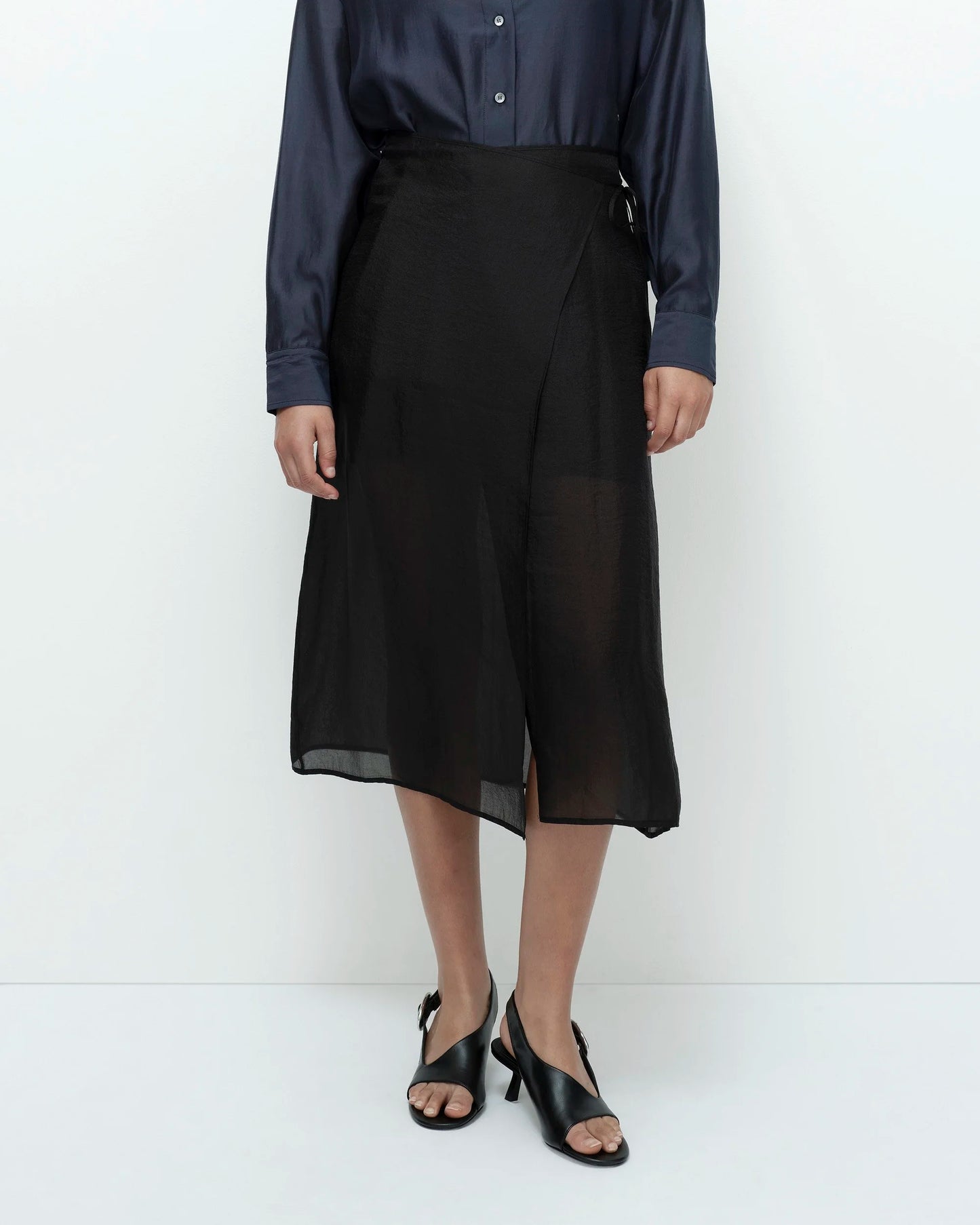 Organza Wrap Skirt — Black
