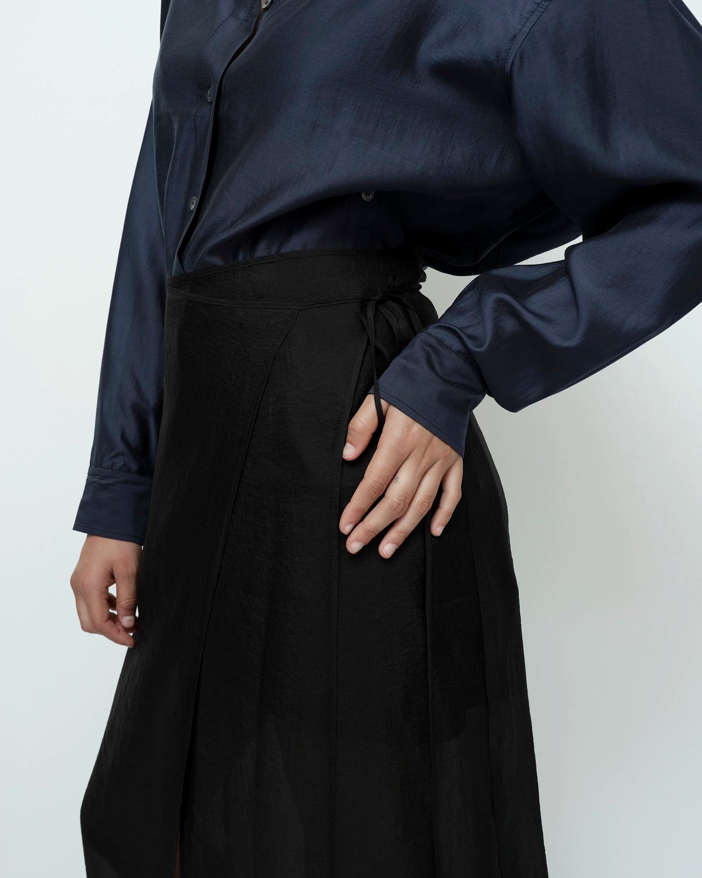 Organza Wrap Skirt — Black