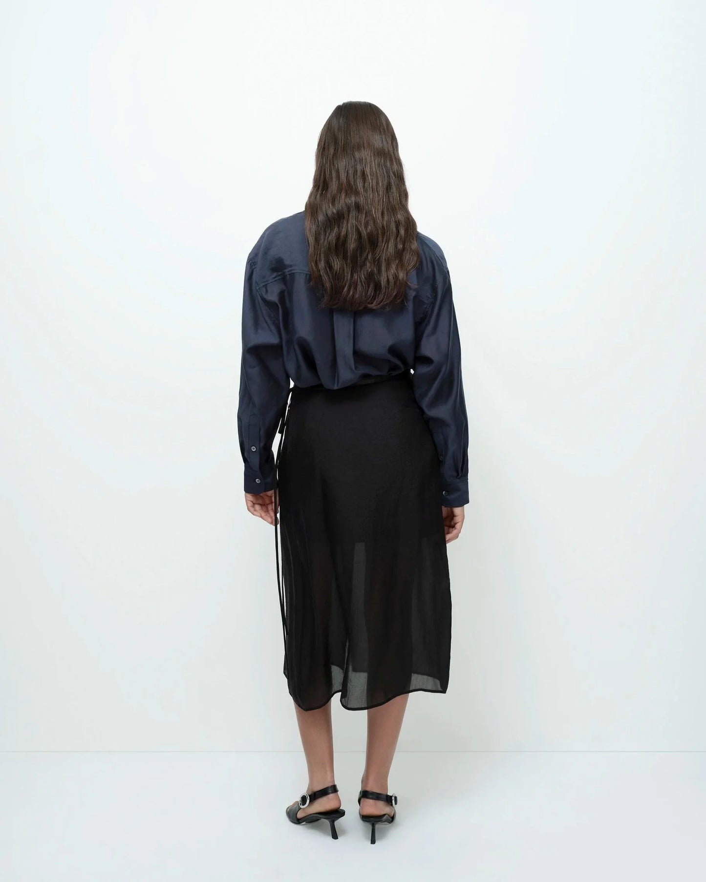 Organza Wrap Skirt — Black