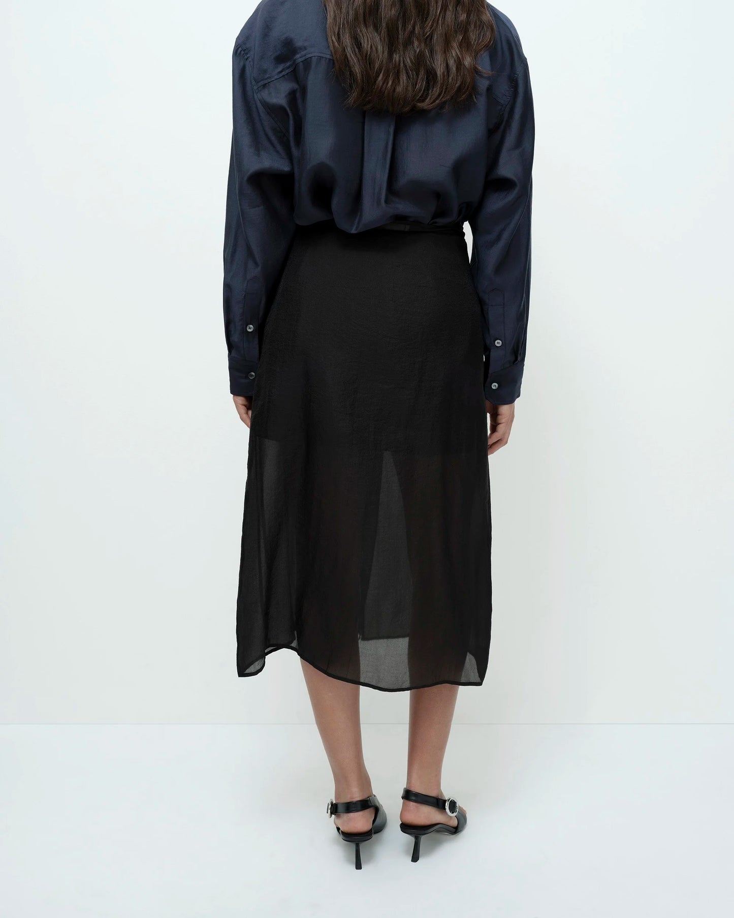 Organza Wrap Skirt — Black