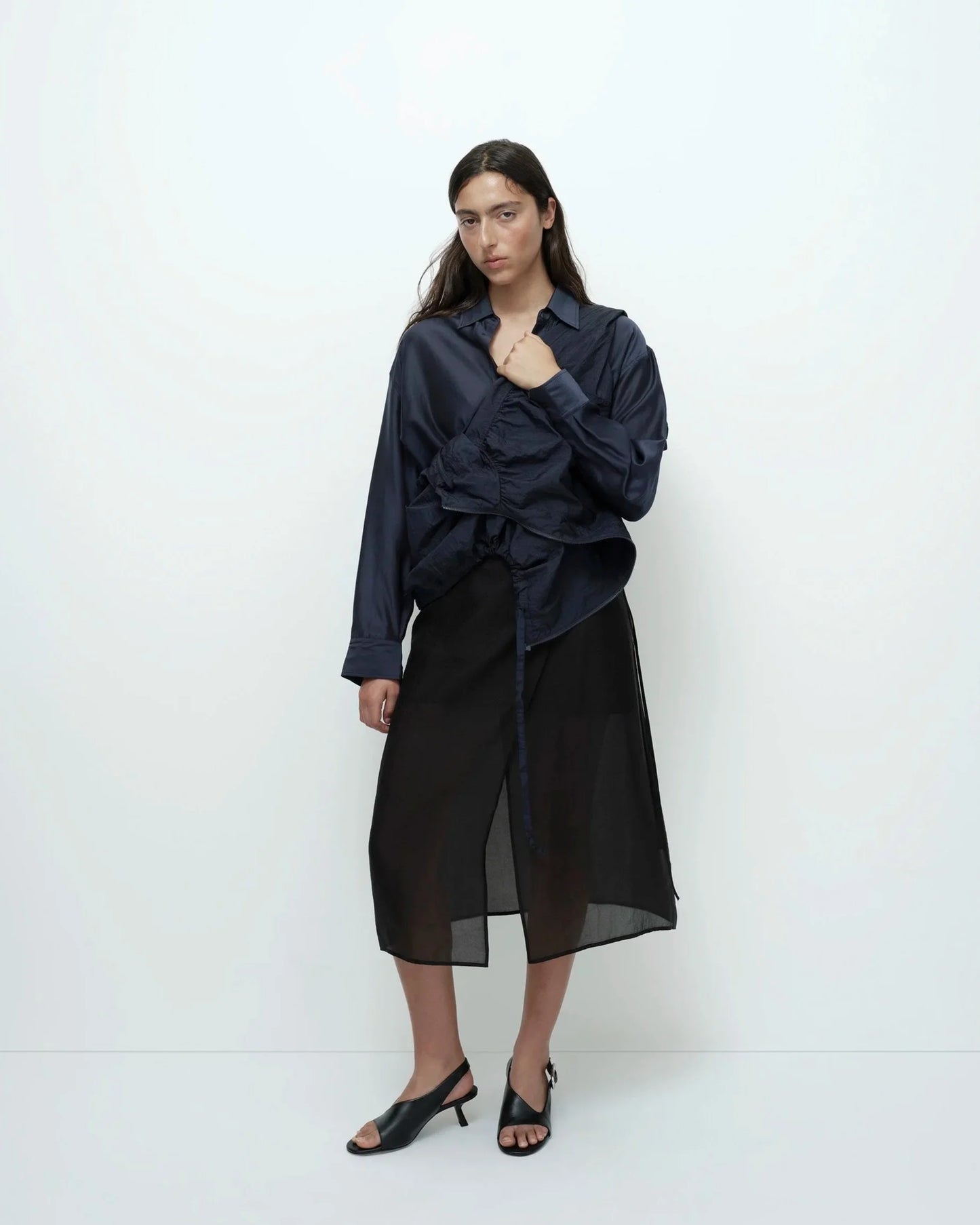 Organza Wrap Skirt — Black