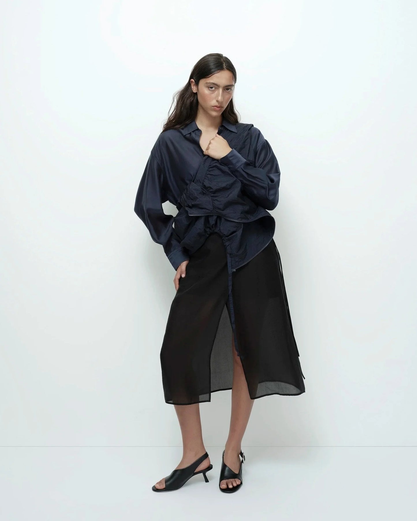 Organza Wrap Skirt — Black