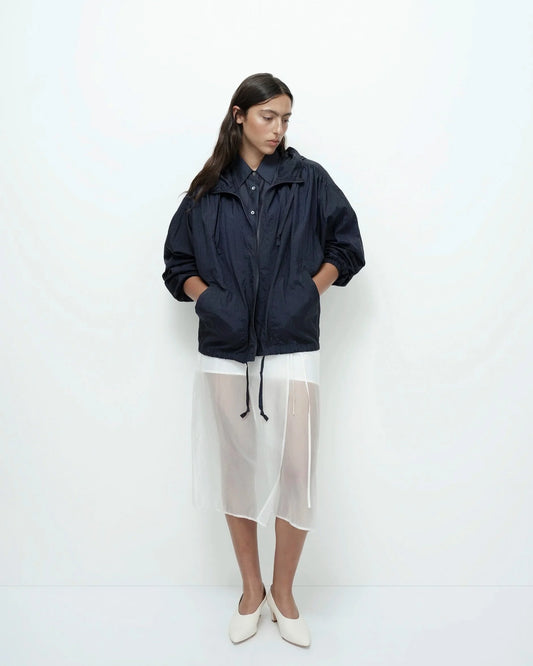 Shirred Anorak — Navy