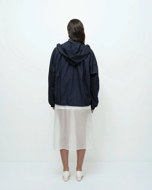 Shirred Anorak — Navy