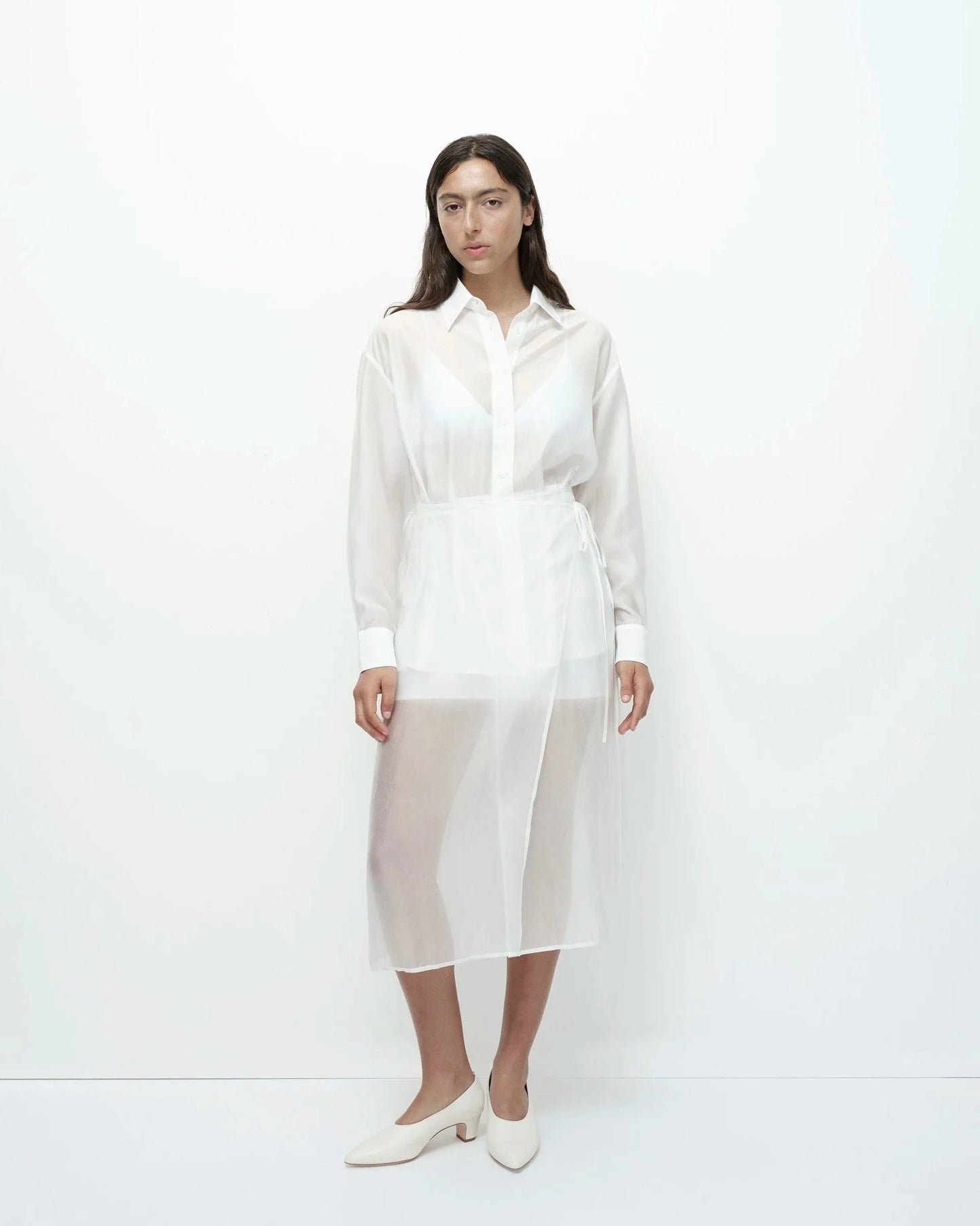 Semi Sheer Shirt — White