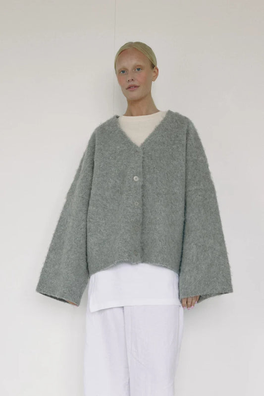 The V-Neck Cardi — Grey