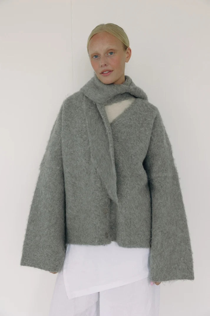 The V-Neck Cardi — Grey
