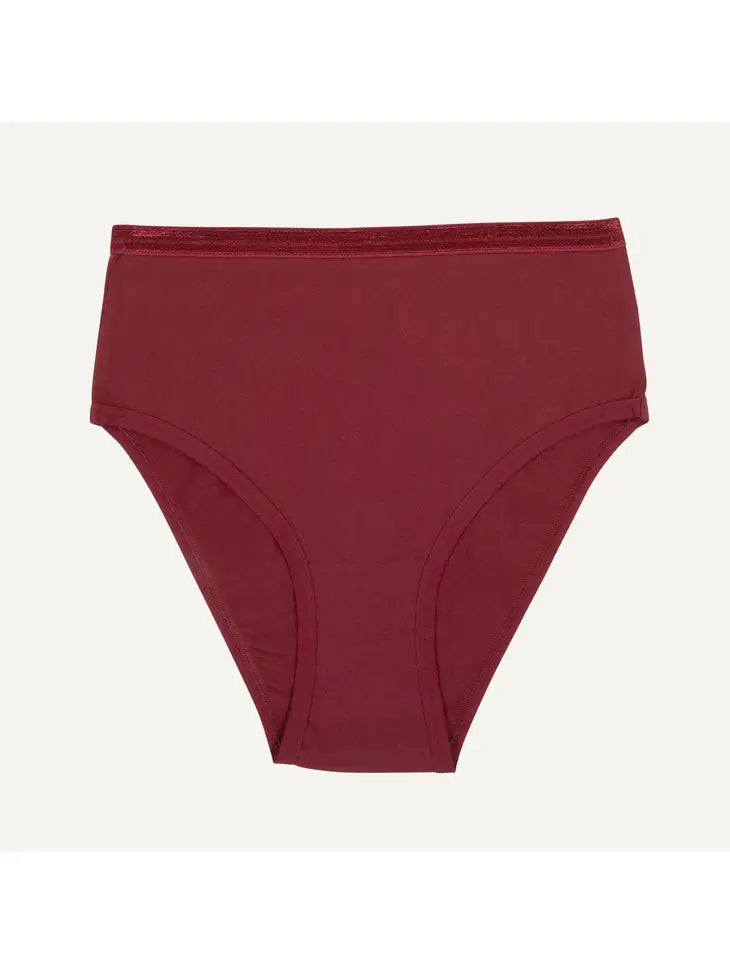 Subset Organic Cotton High Rise Brief - Garnet