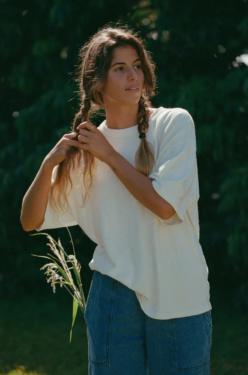 Vernon Oversized Tee - Washed White