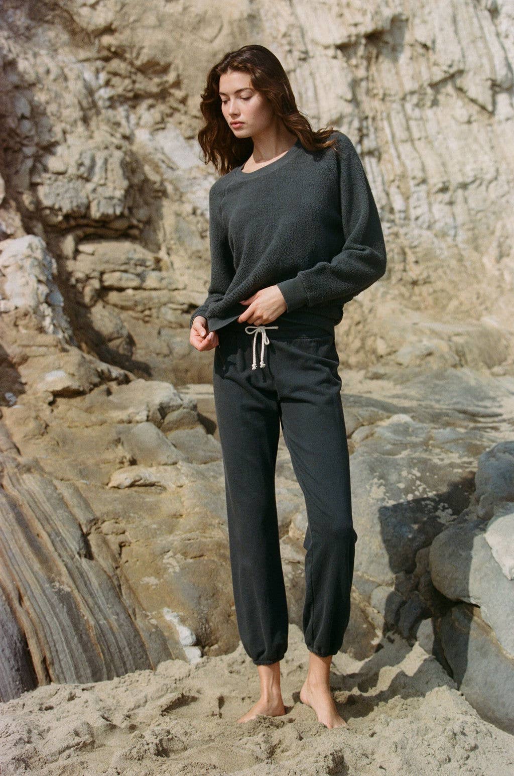 Inside Out Garment Washed Pullover - Washed Black