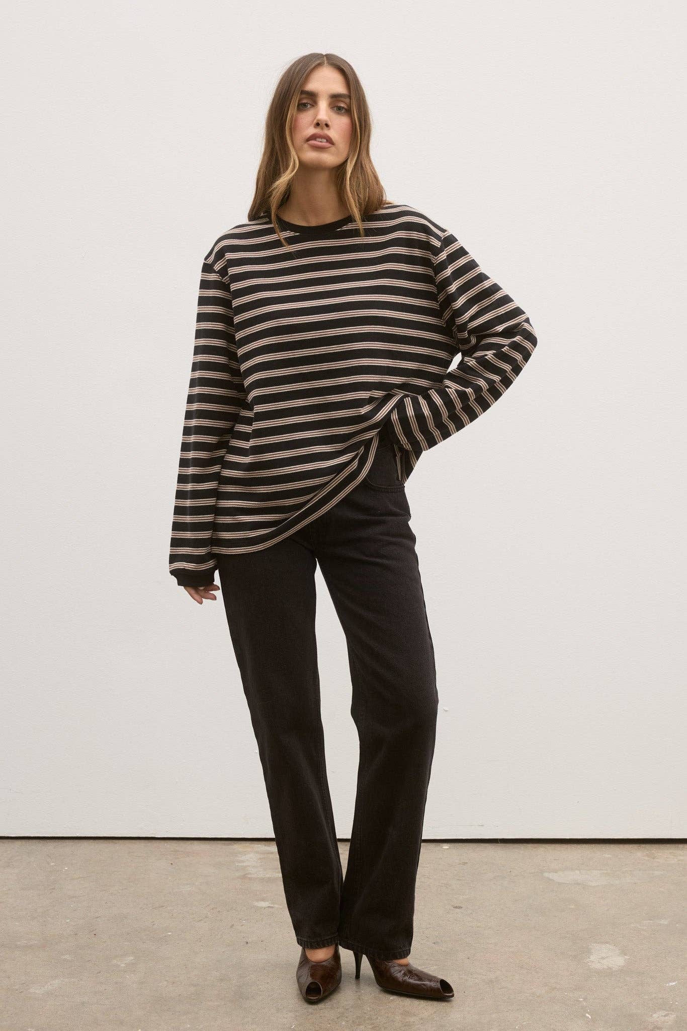 Lee Long Sleeve Tee — Brown Stripe