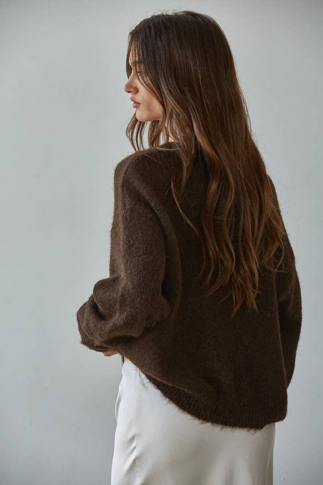 By Together Boxy Cardigan - Dark Chocolate