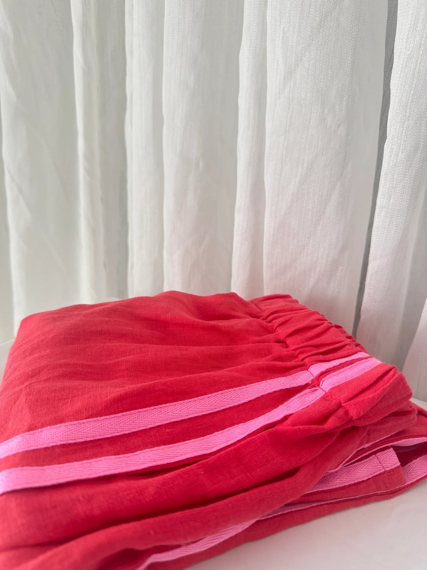 Linen Track Pant — Watermelon