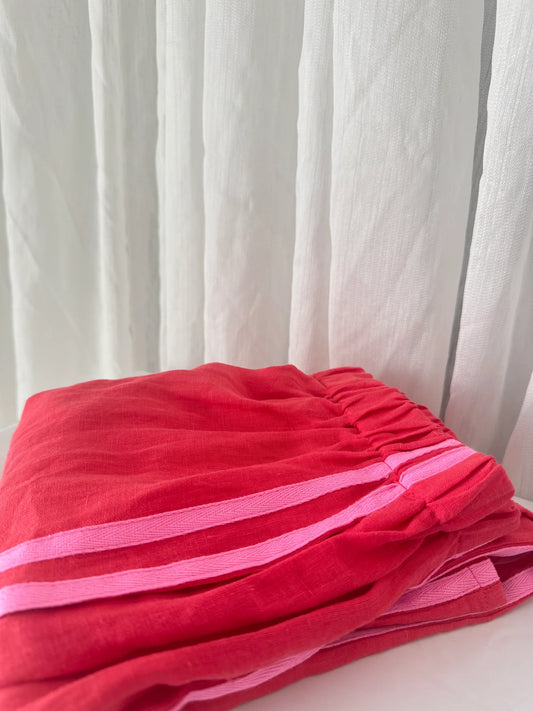 Linen Track Pant — Watermelon