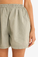 The Poplin Boxer Shorts - Olive Stripe