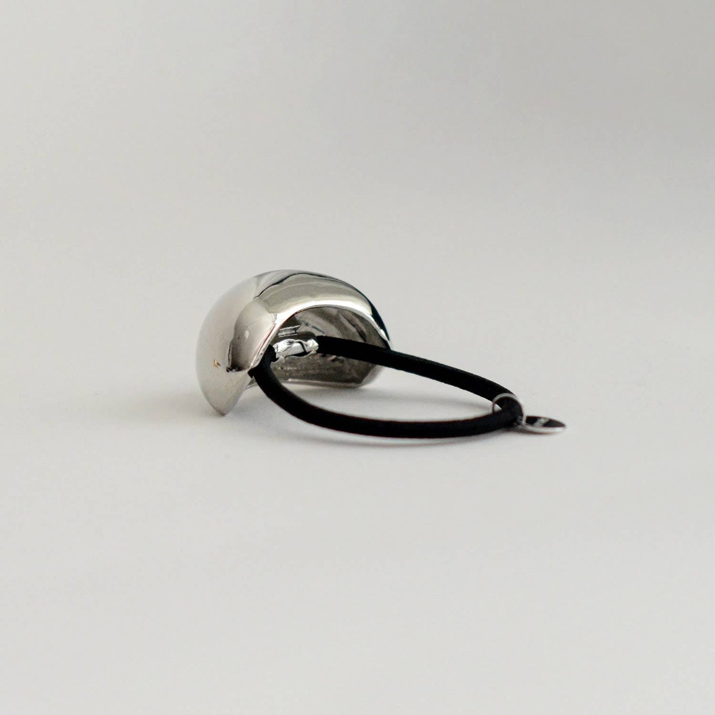 Bold Crescent Metal Cuff Hair Tie — Silver
