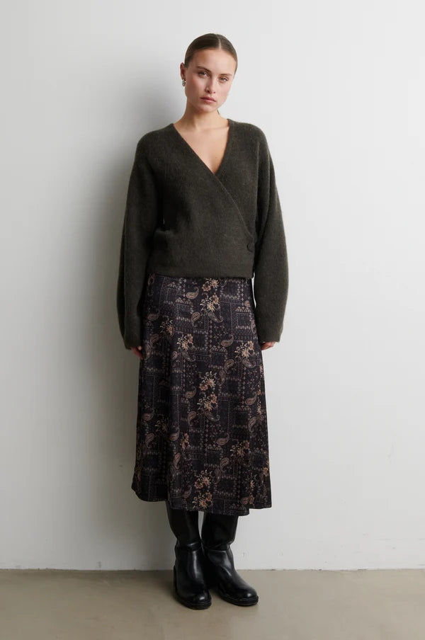 Gabby Wrap Knit — Black Olive
