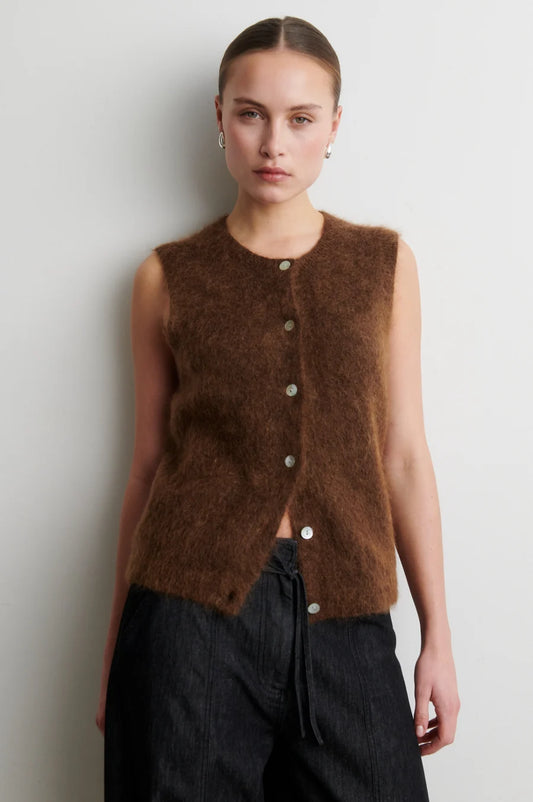 Brook Knit Button Vest — Carafe