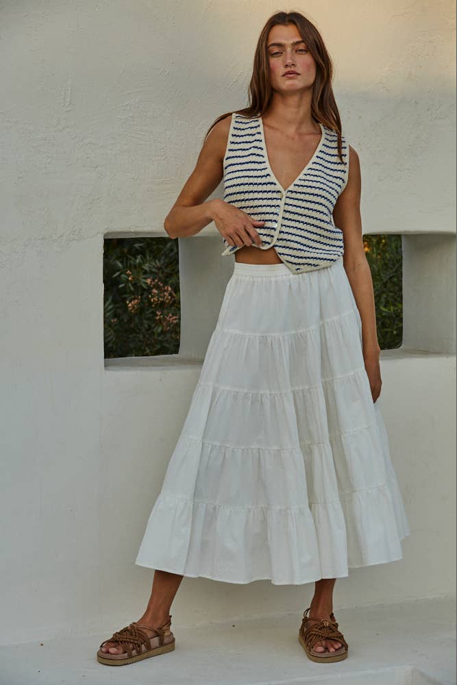 By Together Knit Striped Buttondown Vest