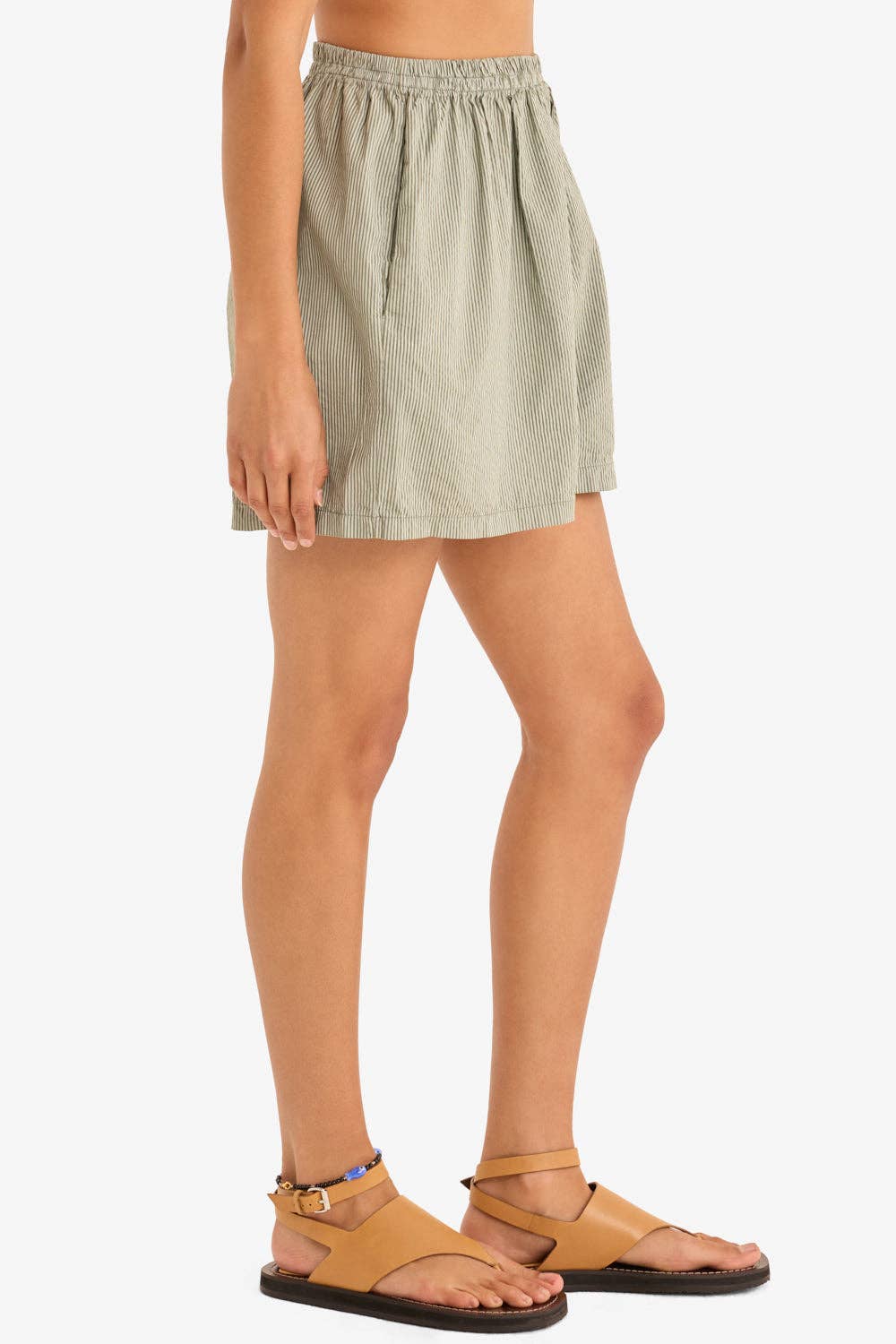 The Poplin Boxer Shorts - Olive Stripe