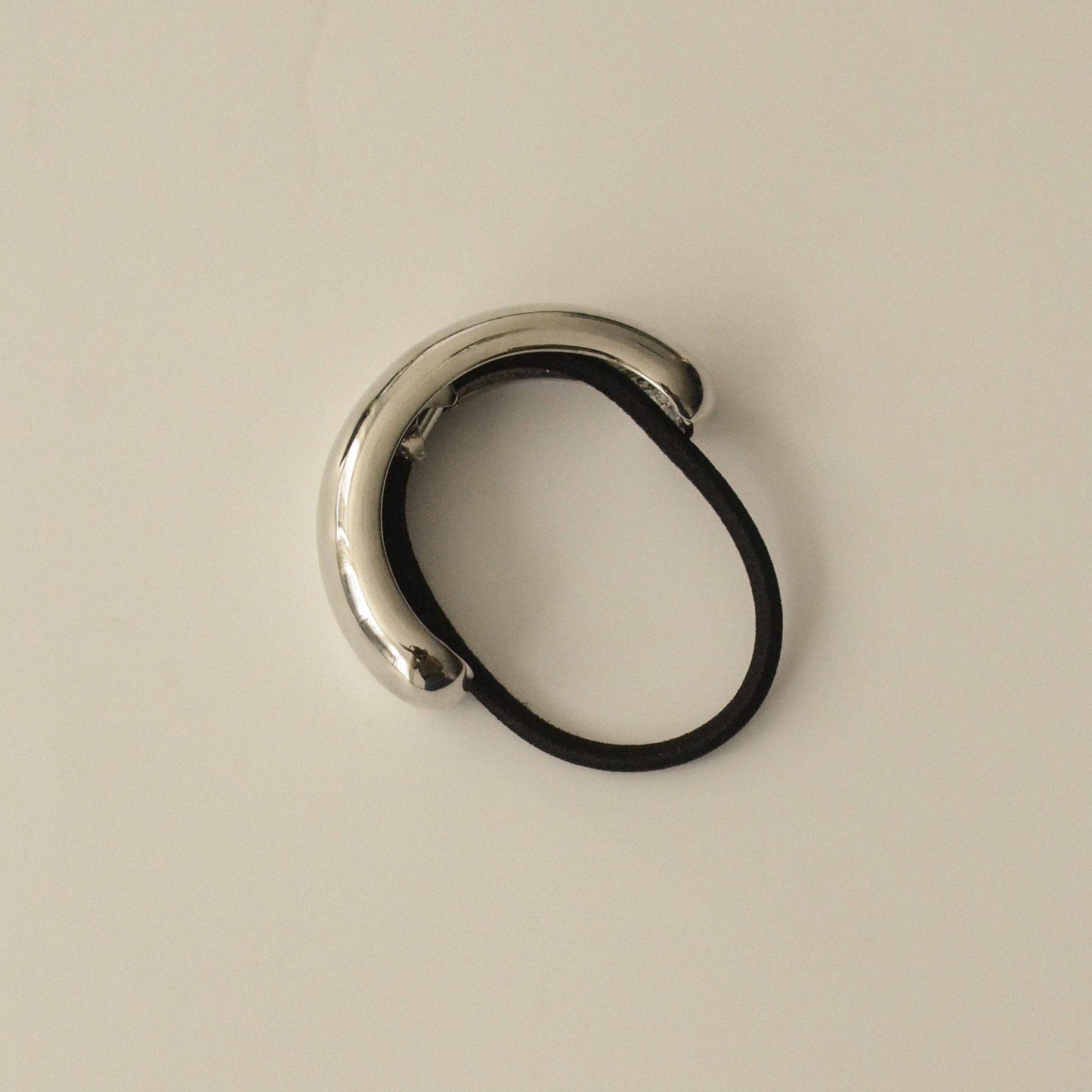 Wide Metal Cuff Hair Tie — Silver