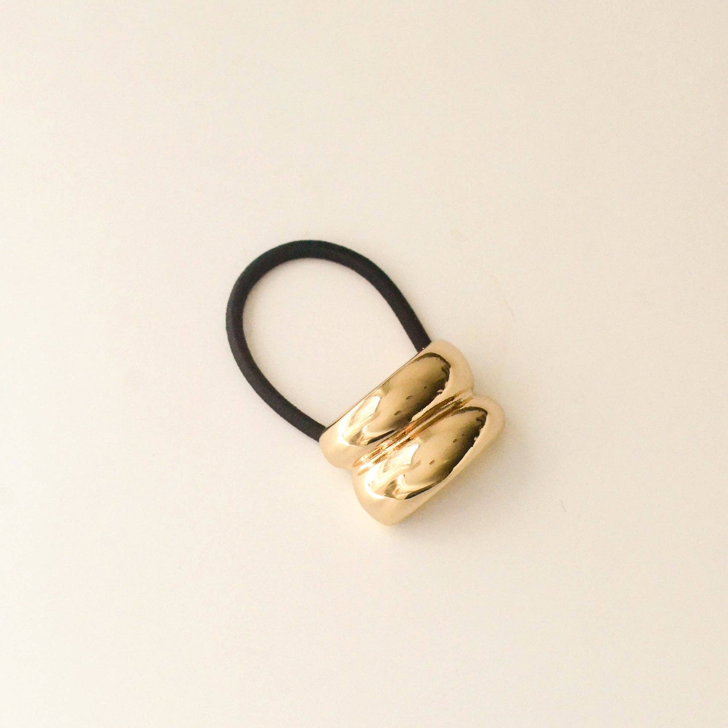 Mini Double Arch Metal Ponytail Hair Tie — Gold