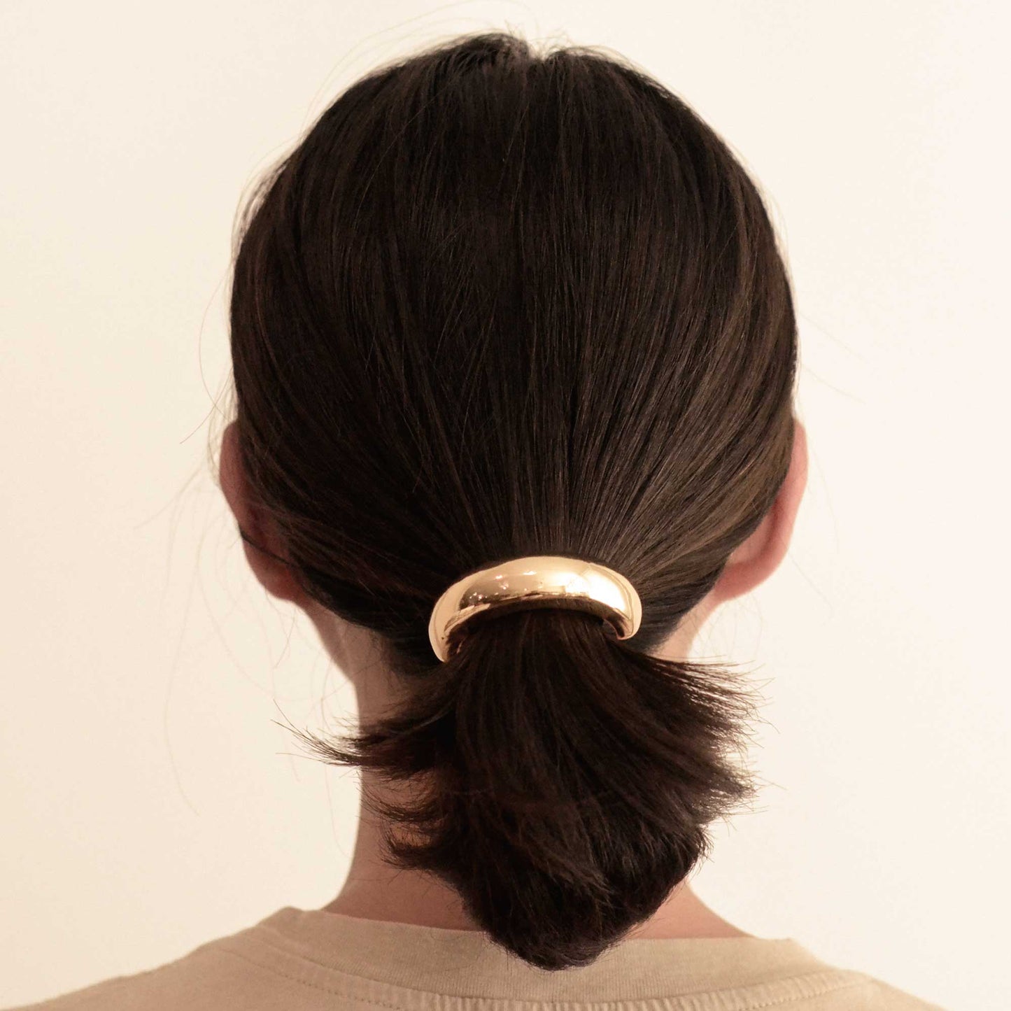 Wide Metal Cuff Hair Tie — Gold