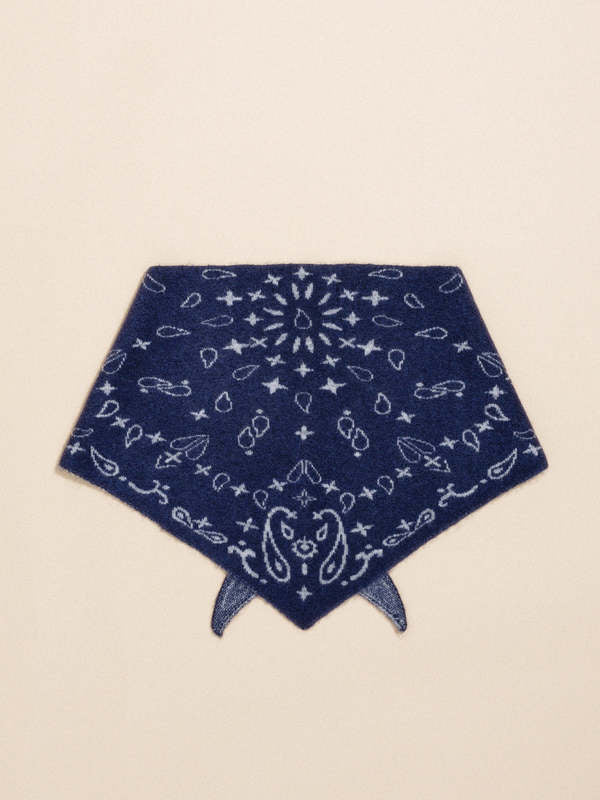 Cashmere Bandana Scarf — Navy
