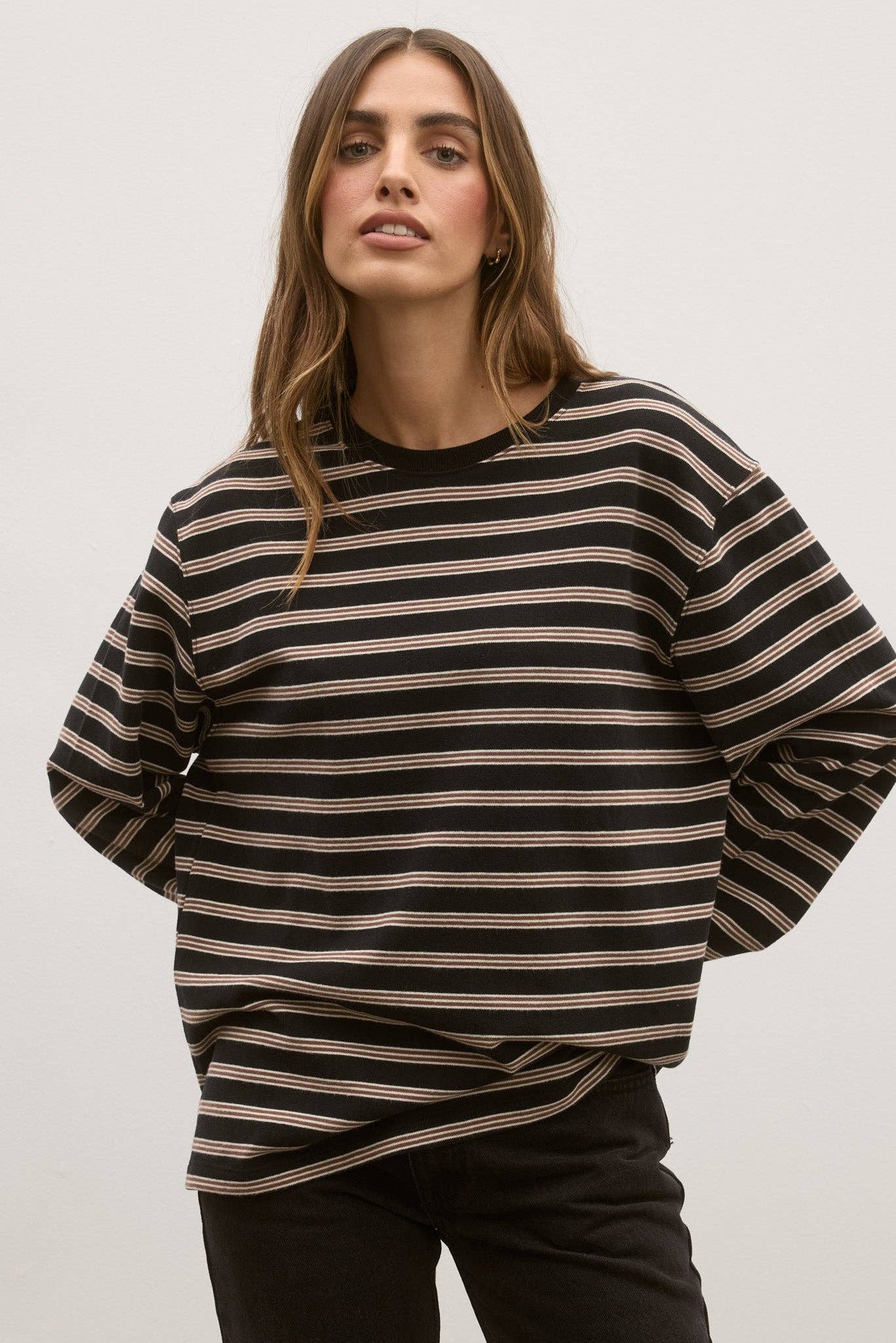 Lee Long Sleeve Tee — Brown Stripe