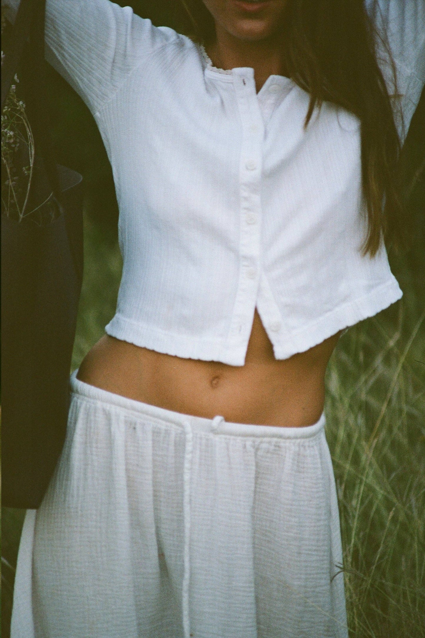 Posie Pointelle Cardigan — White