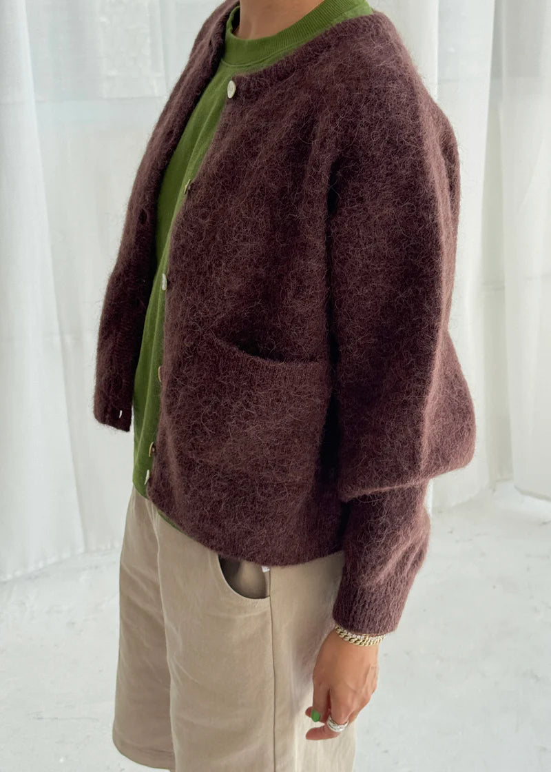 Amélie Alpaca Cardigan - Chocolate