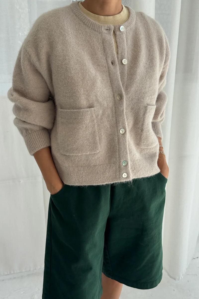 Amélie Alpaca Cardigan - Smoke