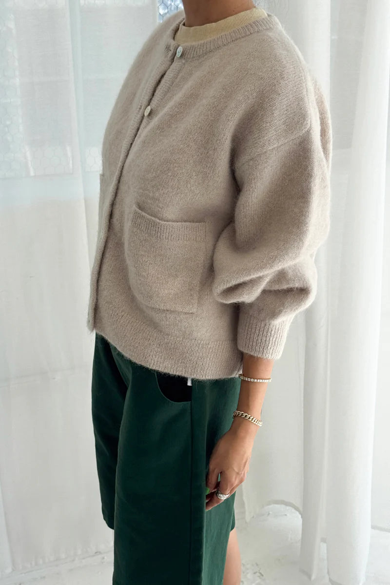Amélie Alpaca Cardigan - Smoke