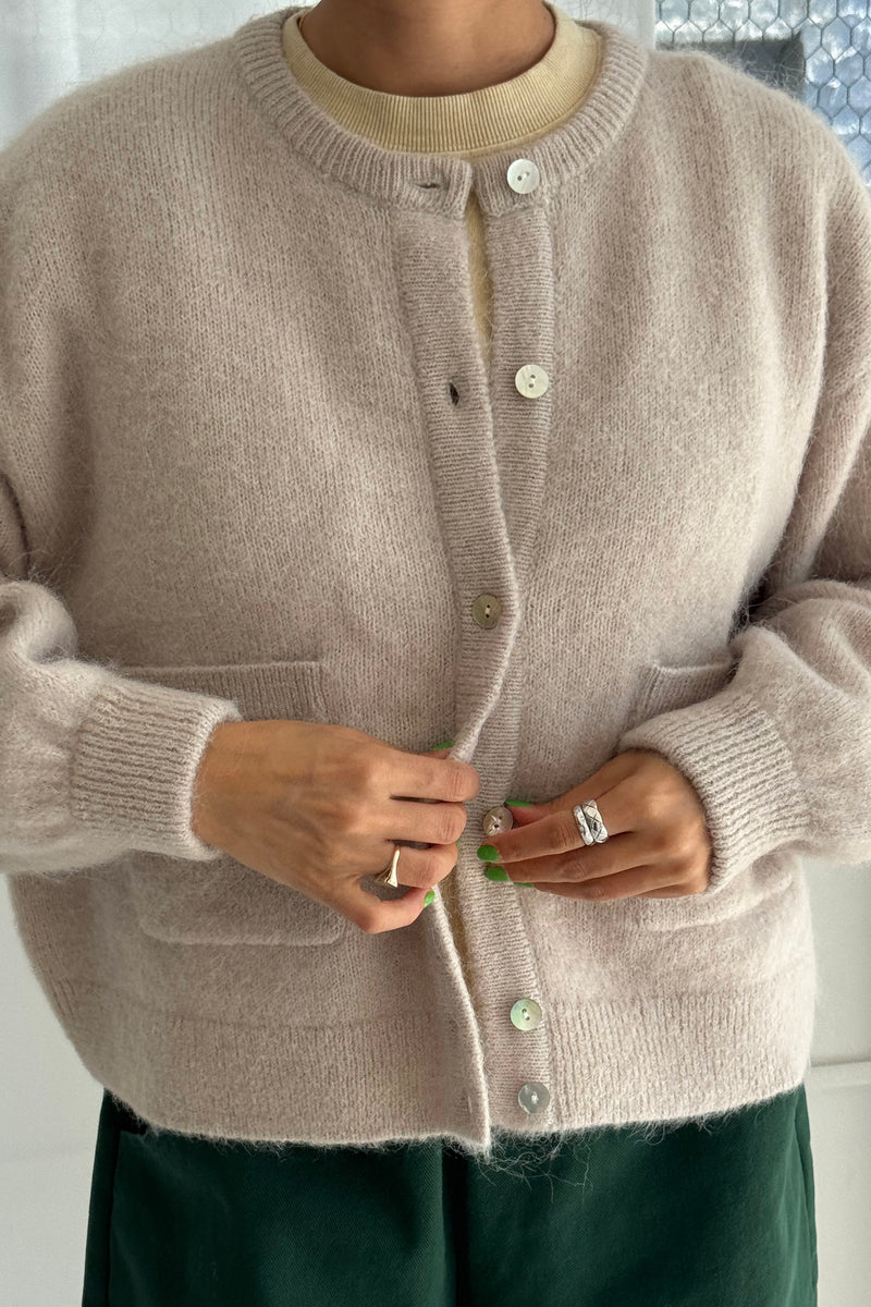 Amélie Alpaca Cardigan - Smoke