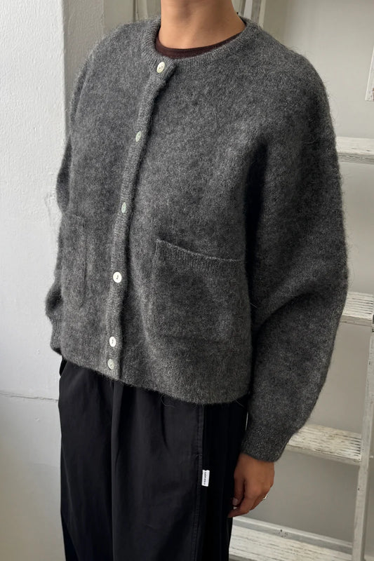 Amélie Alpaca Cardigan - Charcoal