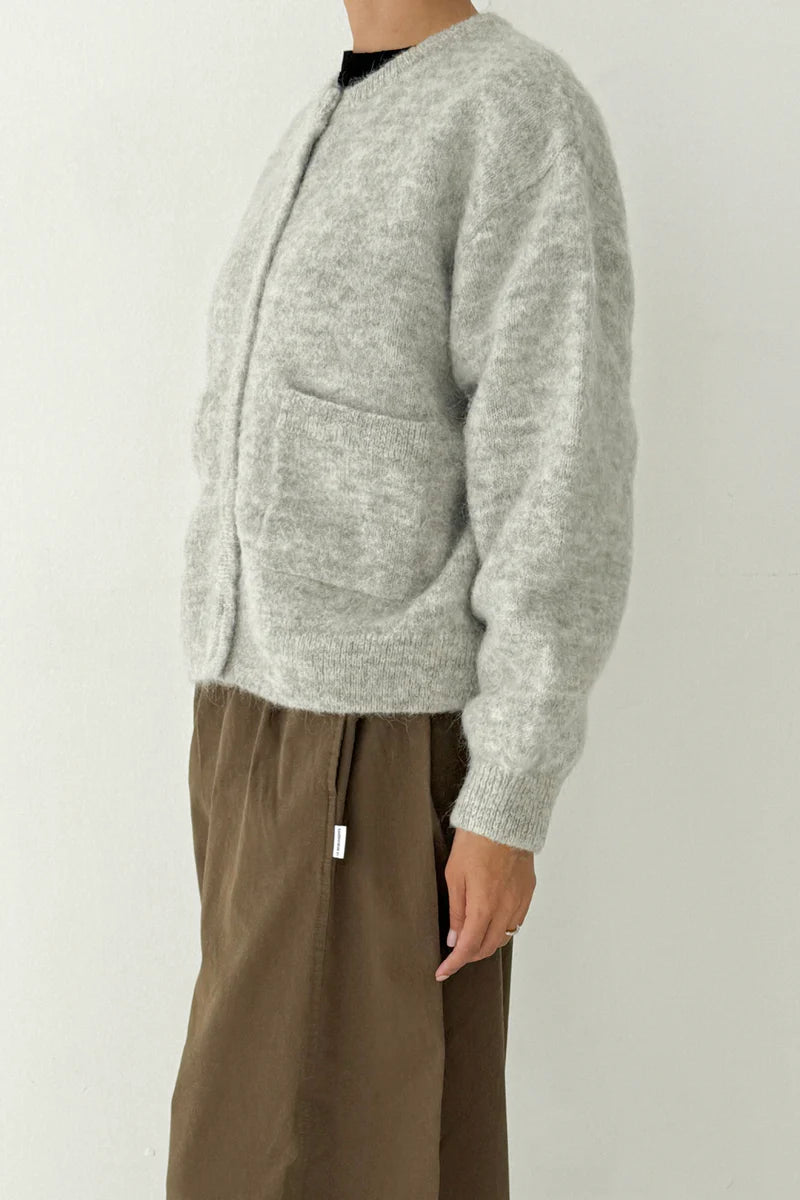 Amélie Alpaca Cardigan - Light Grey