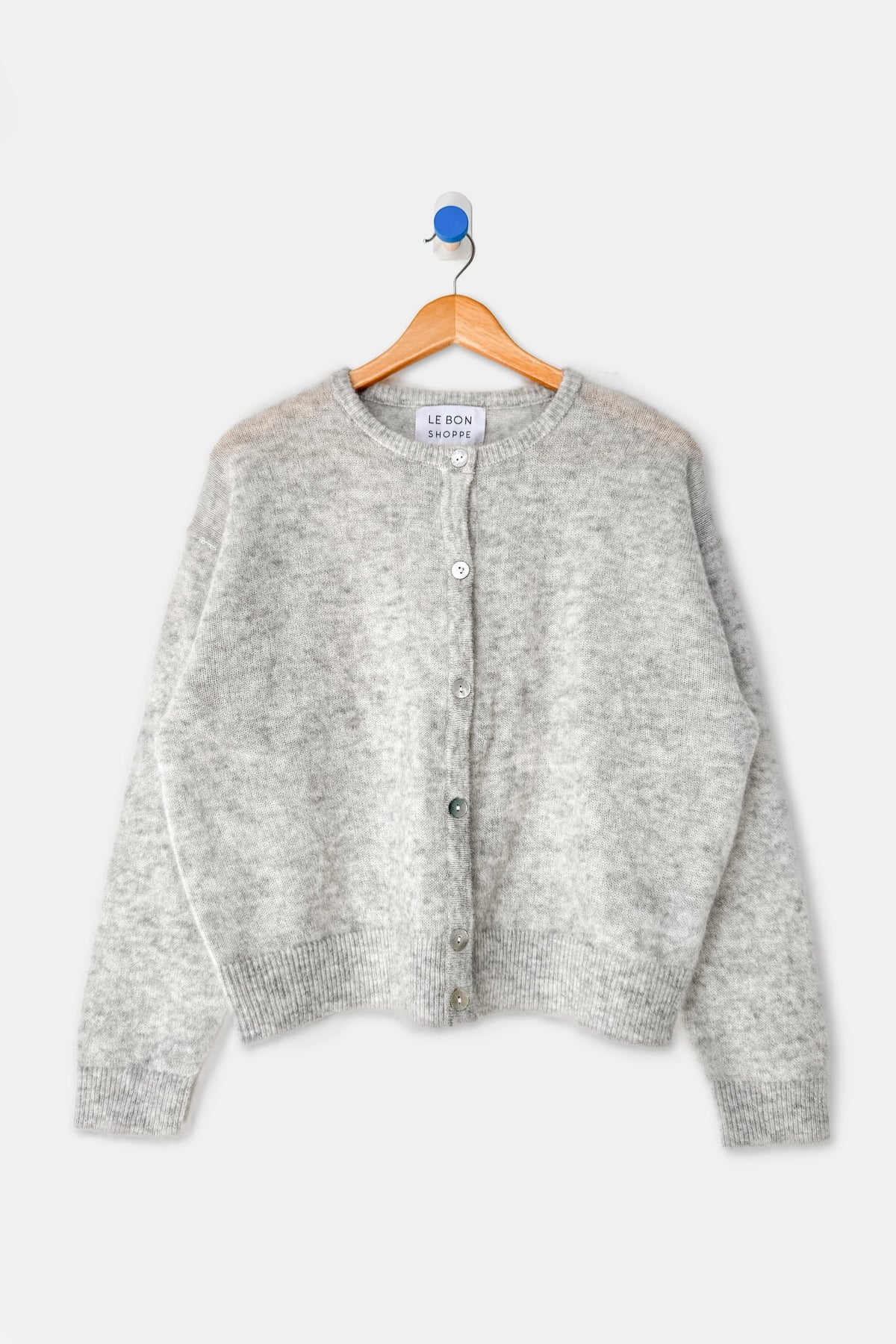 Ayla Mohair Cardigan — Heather Grey