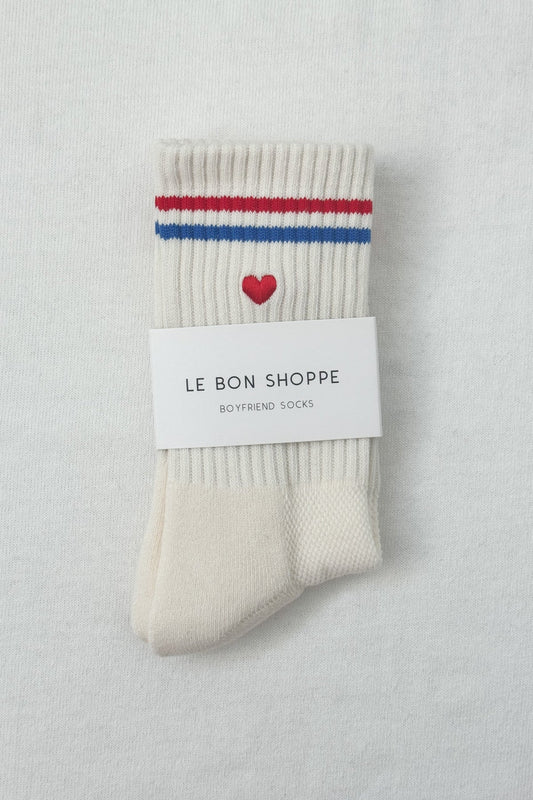 Embroidered Boyfriend Socks — Milk Heart