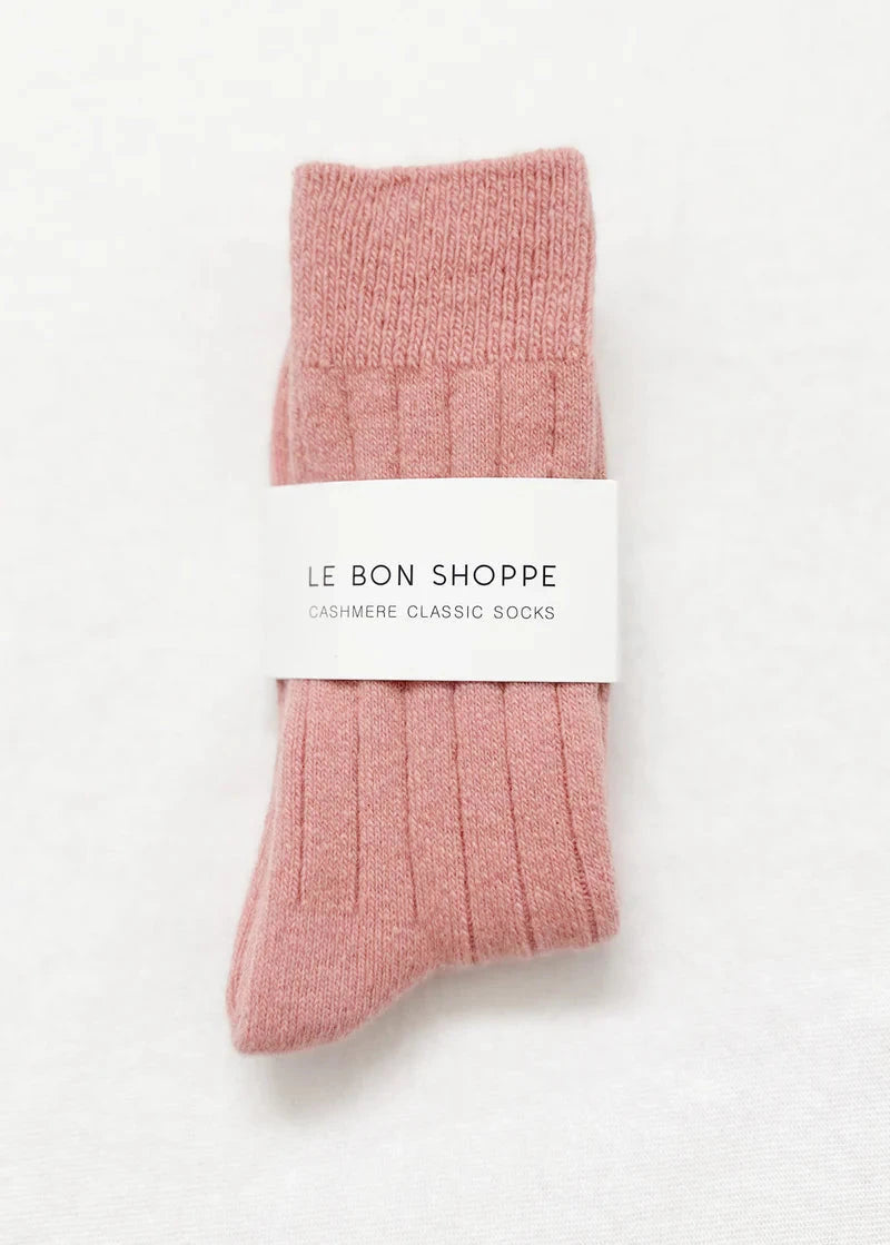 Le Bon Shoppe Classic Cashmere Socks - Rose Petal