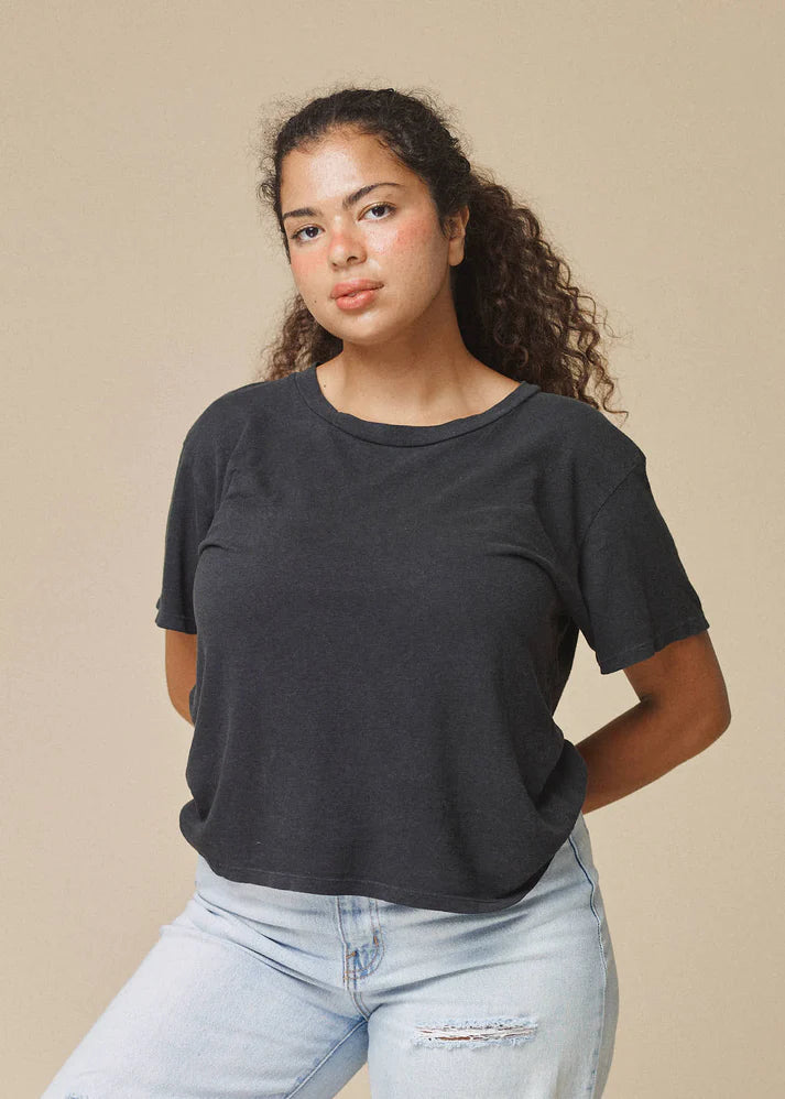 Cropped Lorel Tee - Washed White