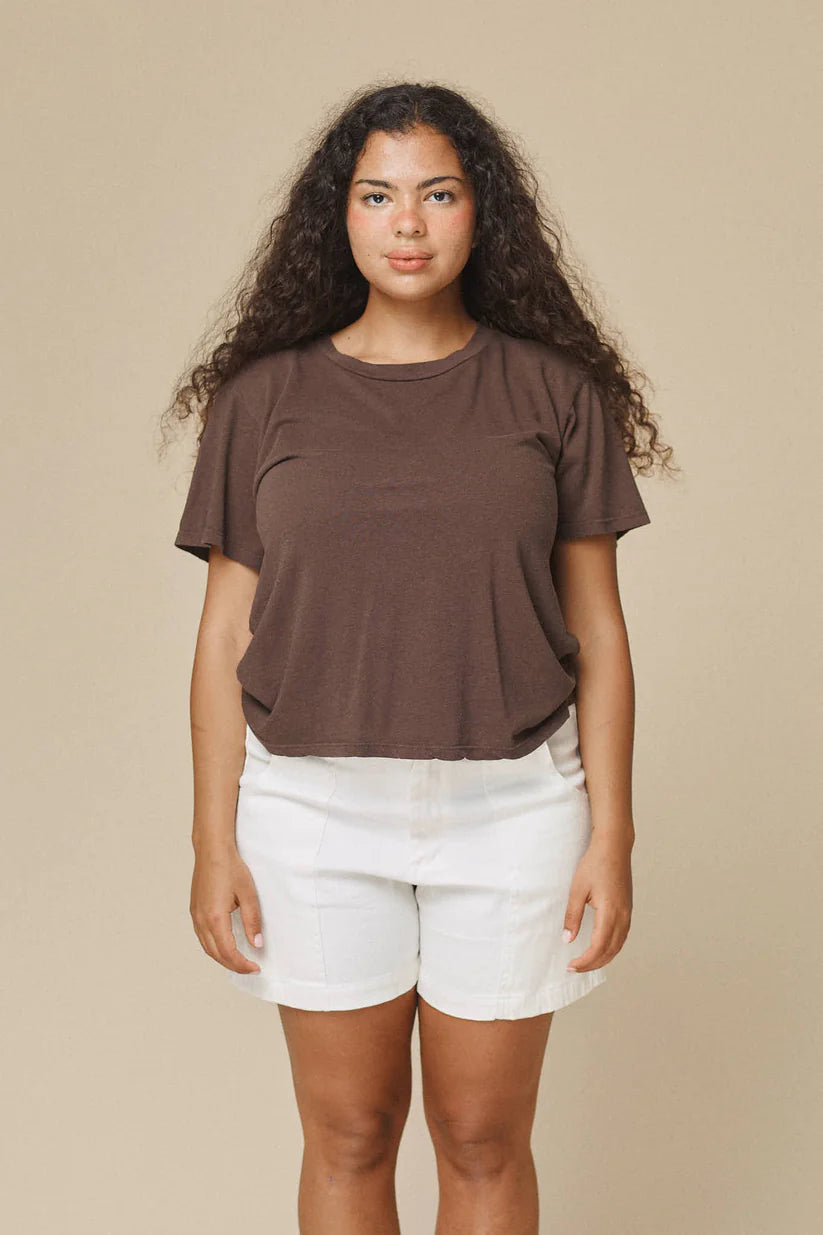 Cropped Ojai Tee - Washed White