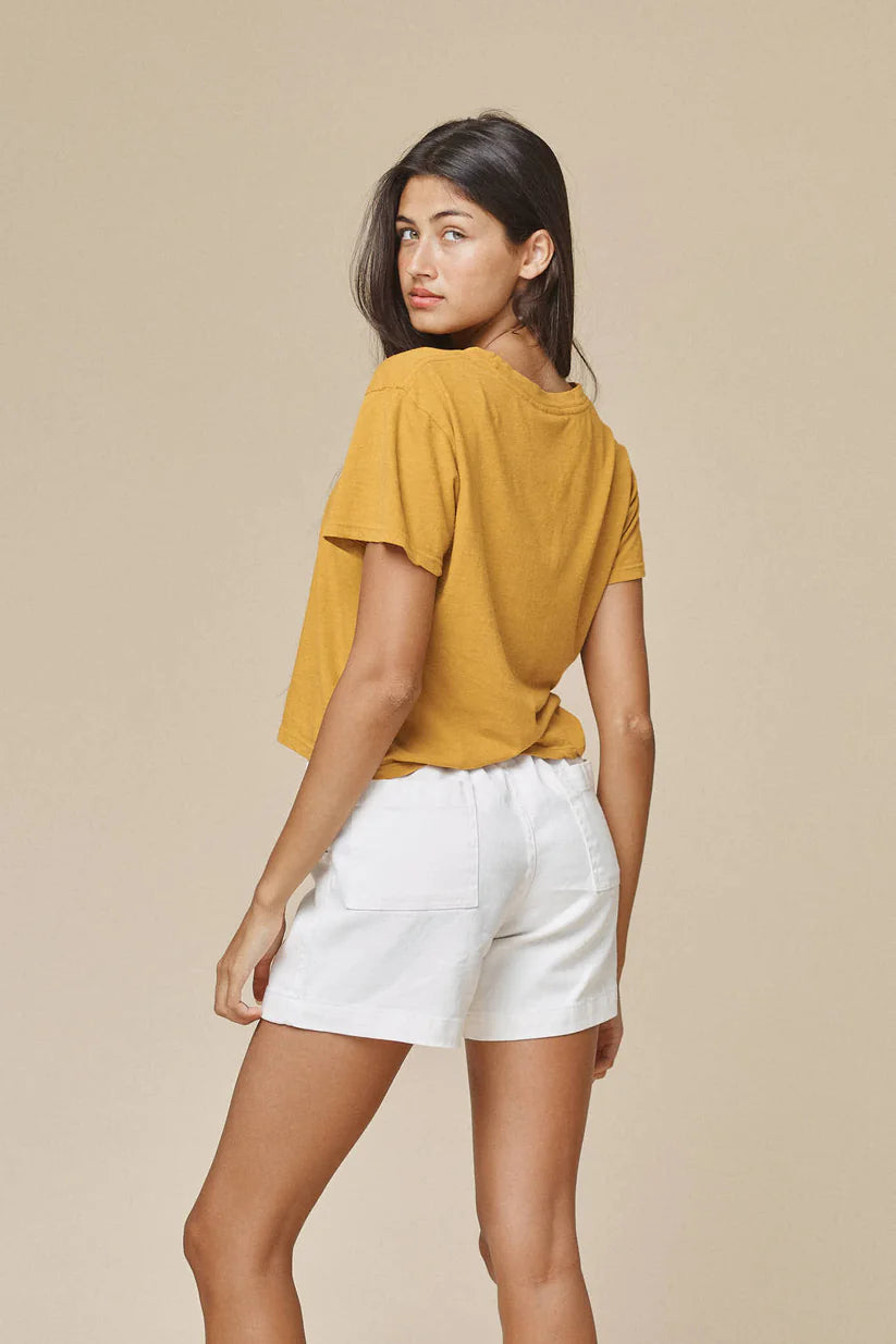 Cropped Ojai Tee - Washed White