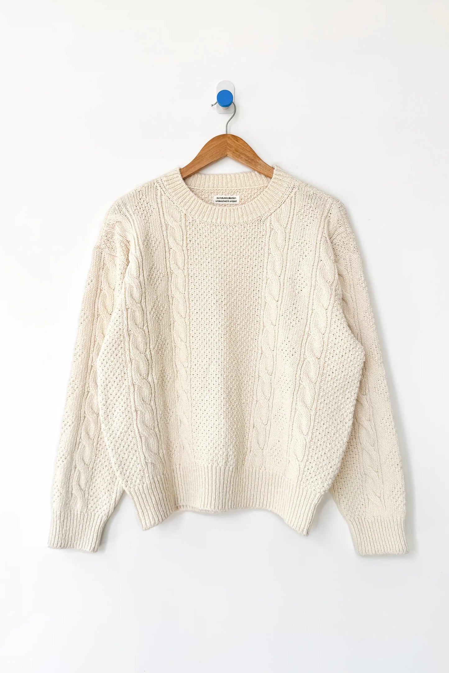 Cotton Fisherman Sweater — Naturel