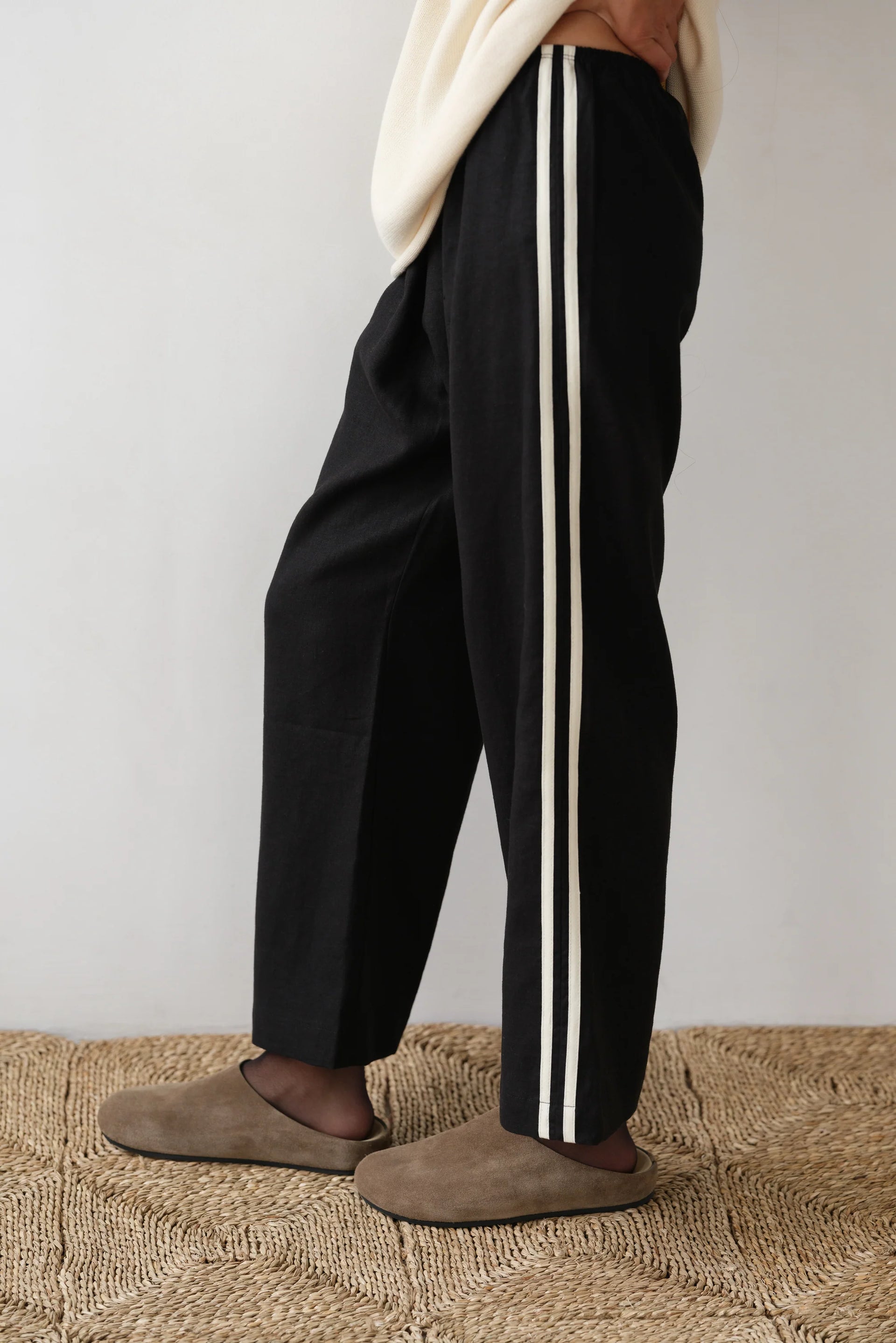 DONNI Linen Crop Stripe Pant – Jet | Best-Selling Women's